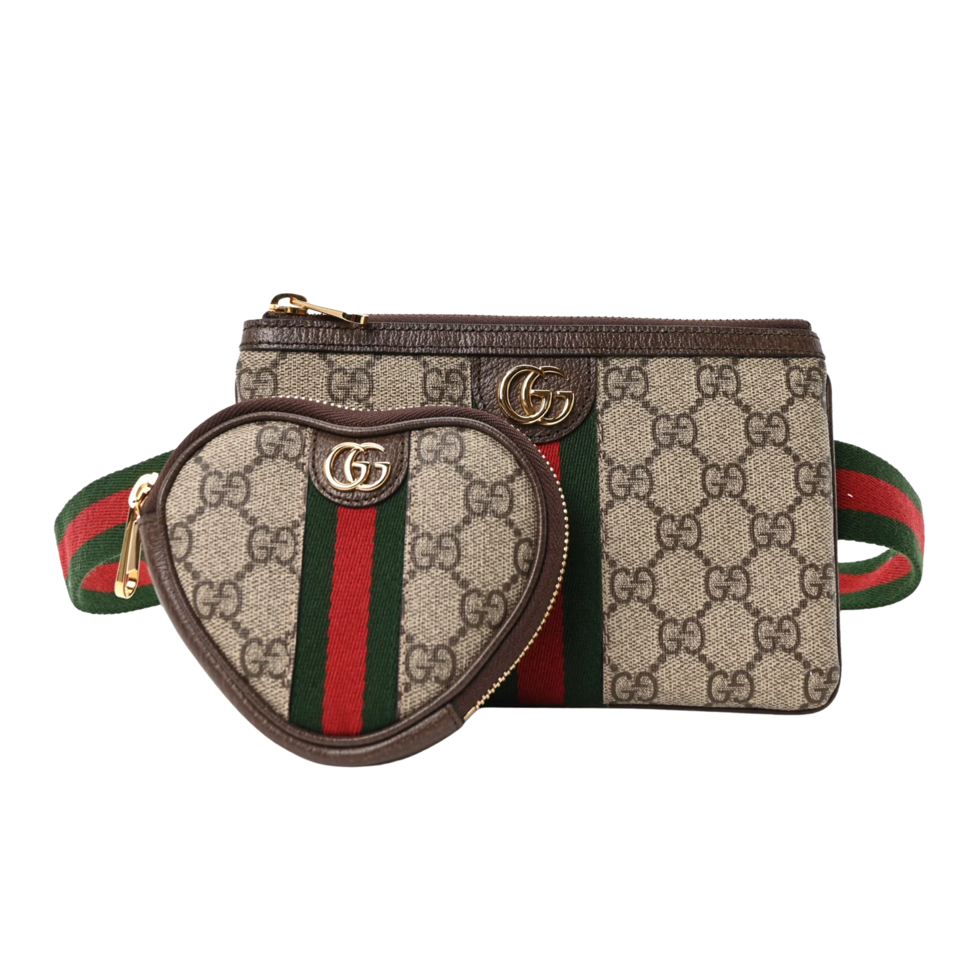 Gucci Ophidia GG Supreme Monogram  Heart Utility Belt Bag