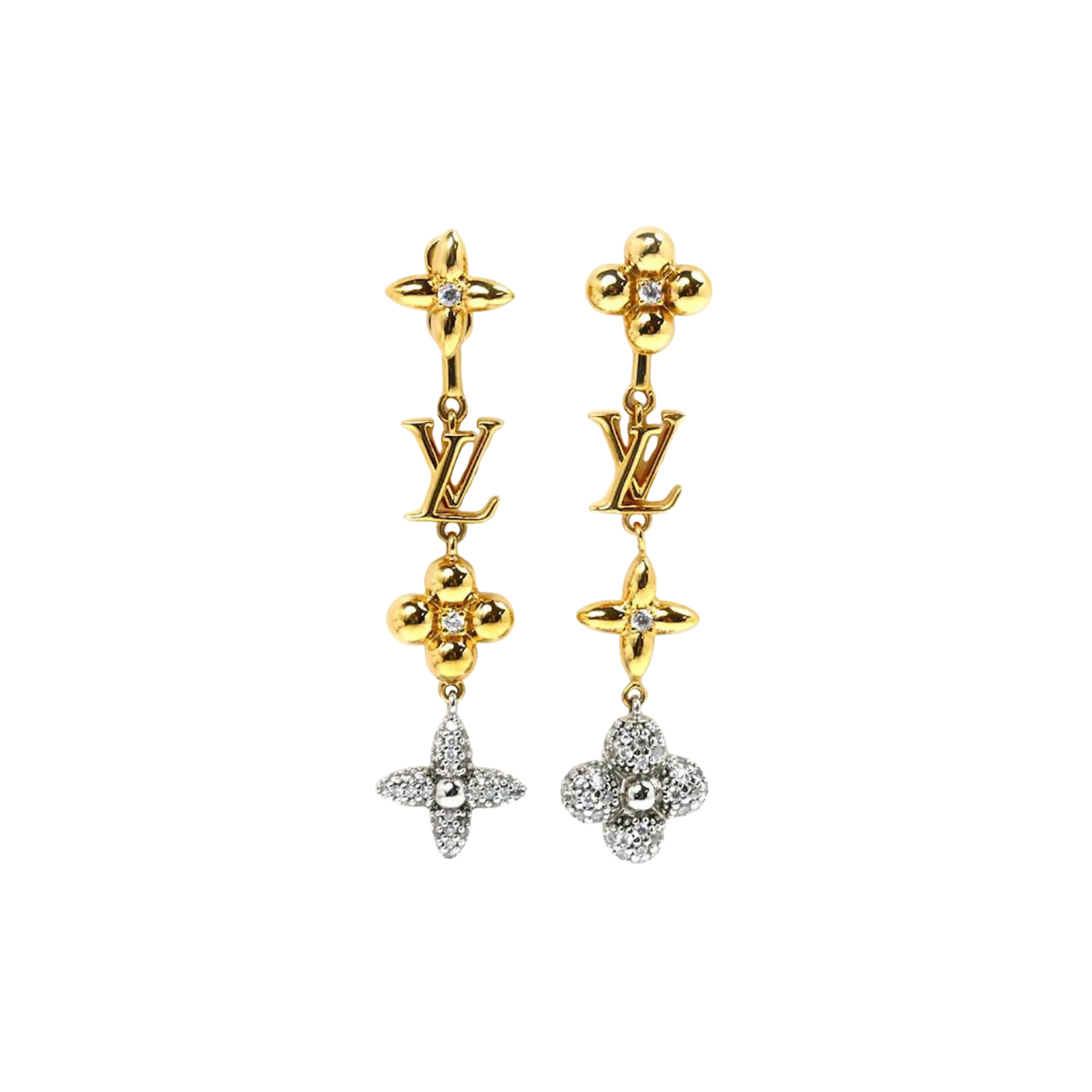LV Long Metal Pendant Earrings 