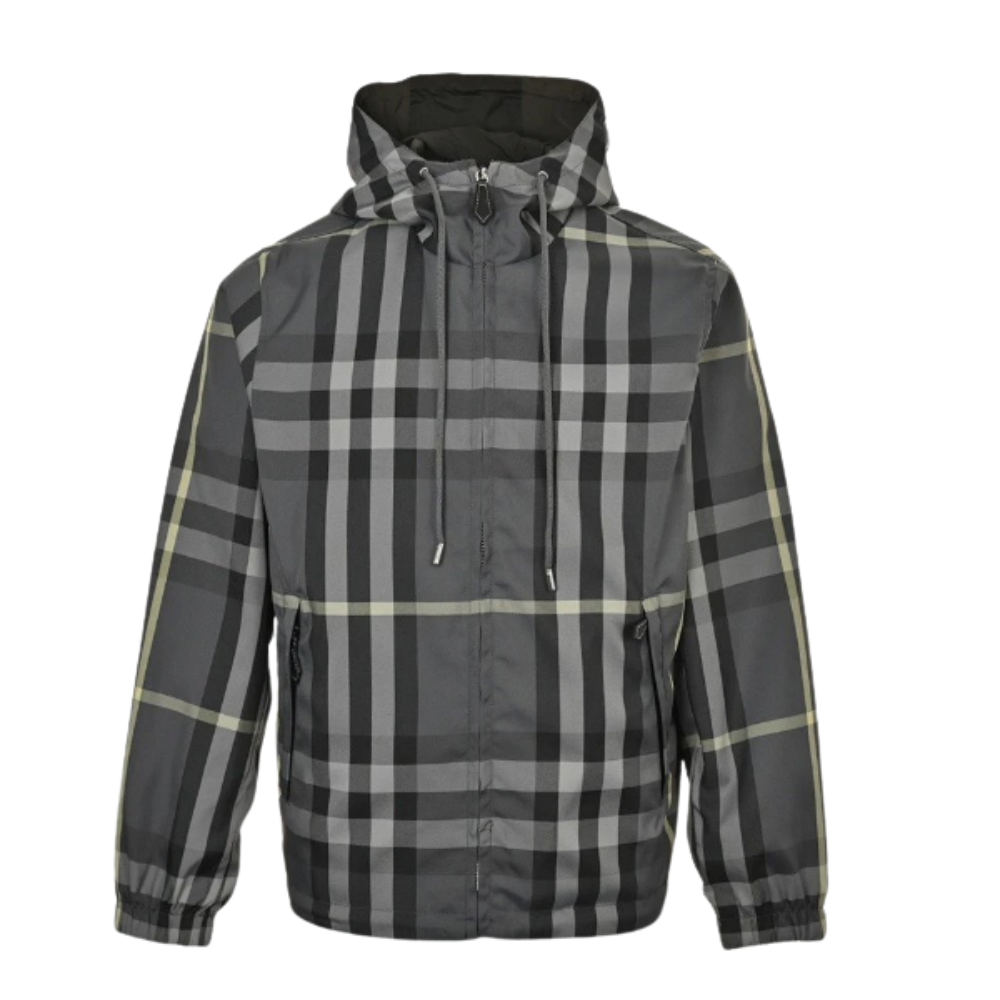  Burberry Reversible Check Blend Hooded Jacket