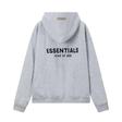 Fear Of God Essentials Heather‑Grey Back‑Print Pullover Hoodie